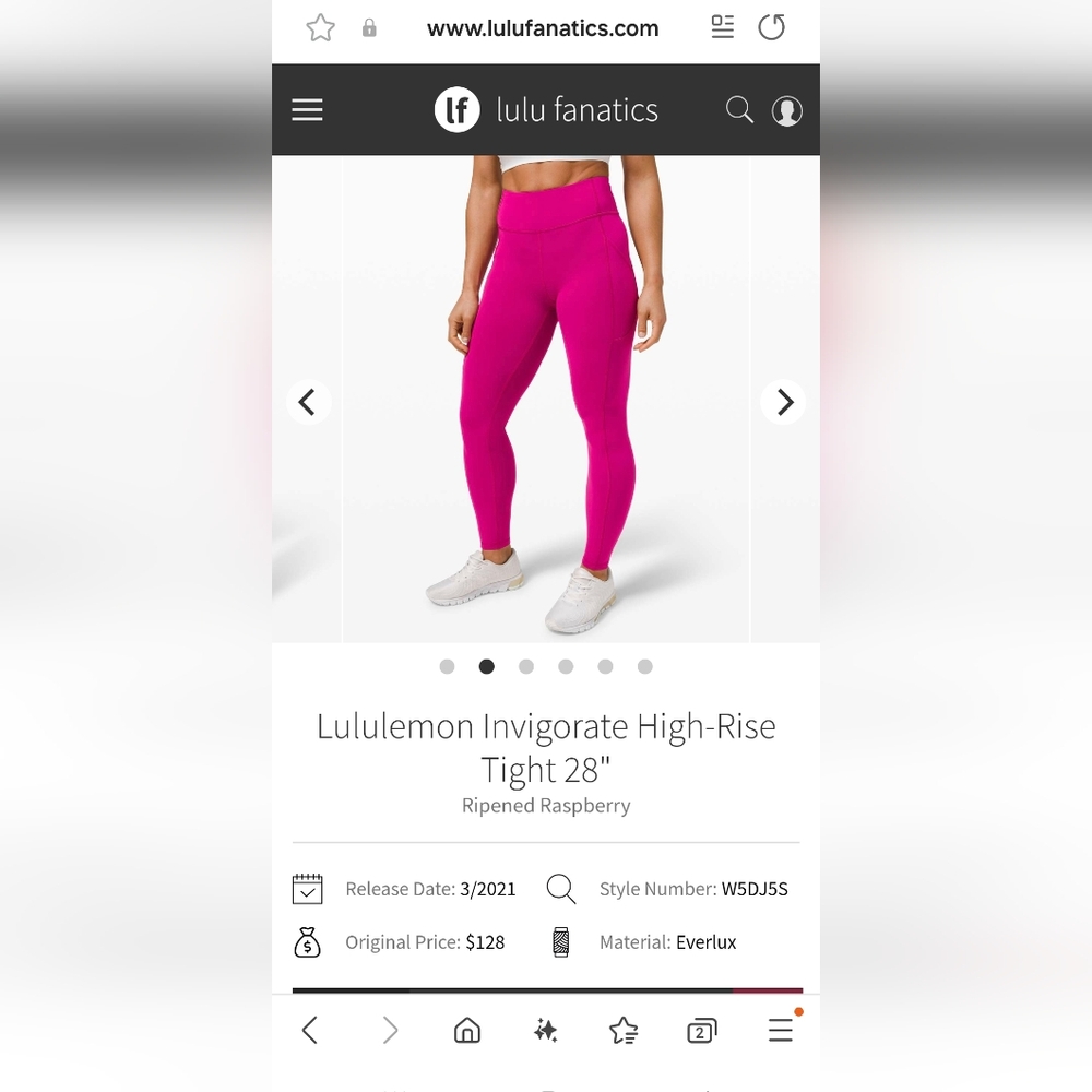 Lululemon Invigorate Leggings High Rise Ripened Raspberry Size 6 28" - Picture 5 of 6